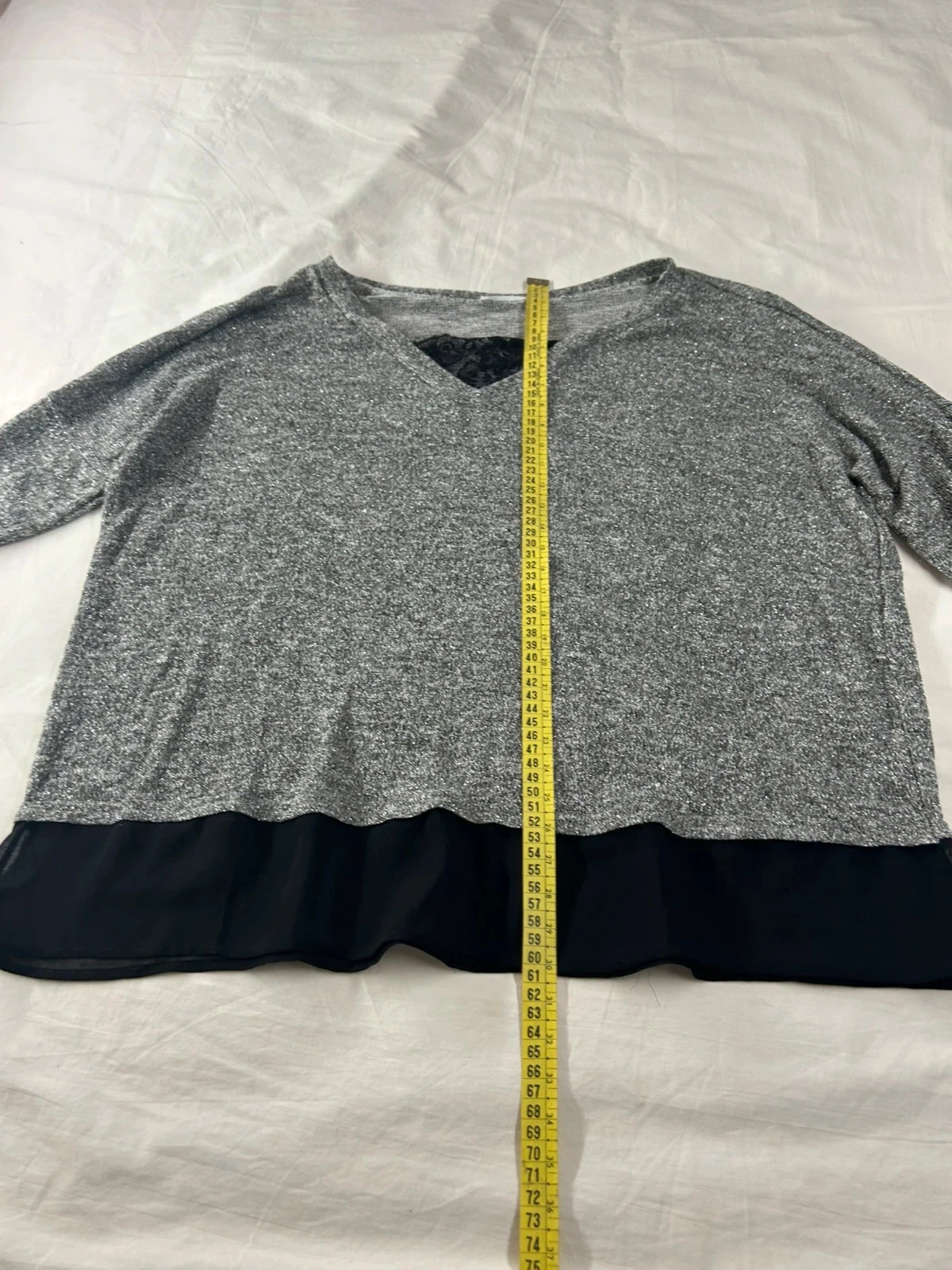 Promod grijs zilveren blouse met lange mouwen – photo 8